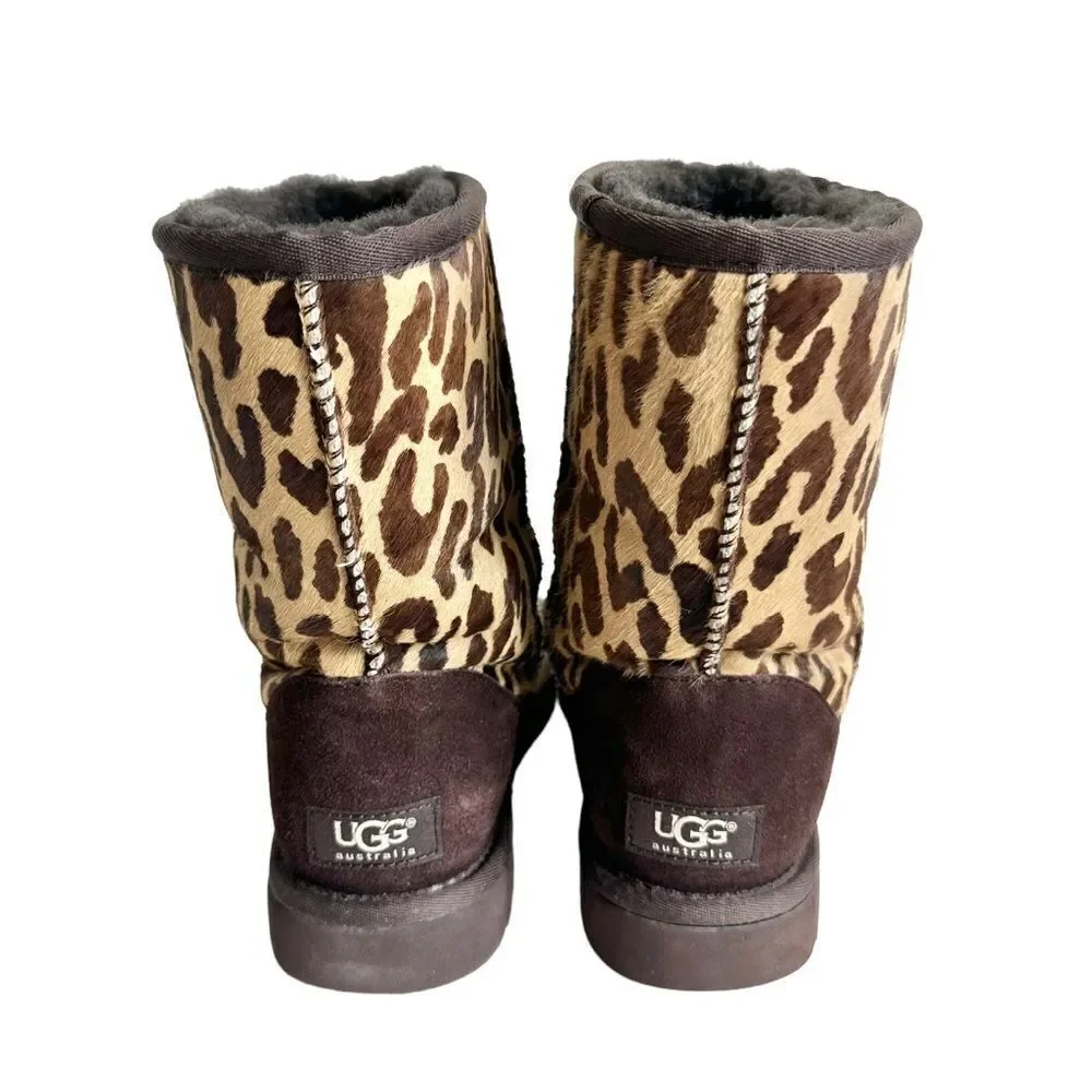 🔃UGG Australia Cheetah Print Calf Hair Short Boots